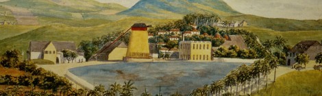 Suikerplantage Constitution Hill op St. Croix, ca. 1840. Bron: www.slaveryimages.org, compiled by Jerome Handler and Michael Tuite