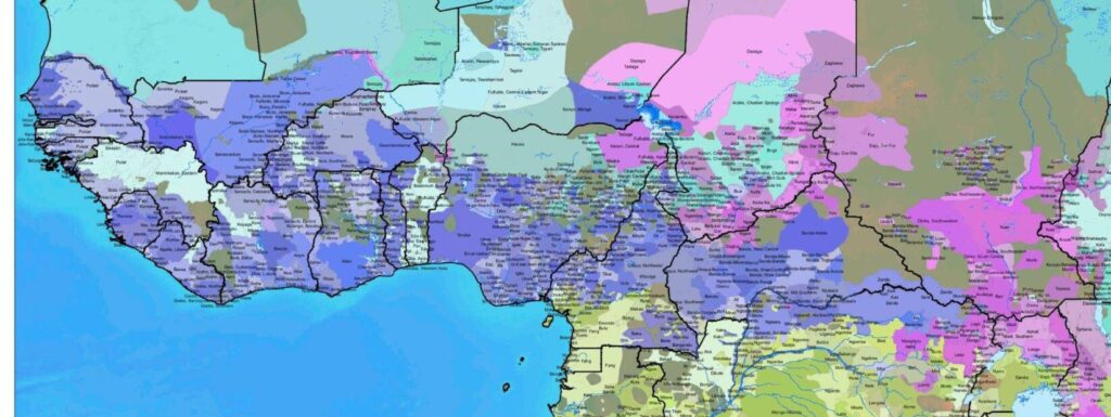 Kaart van Afrikaanse talen.